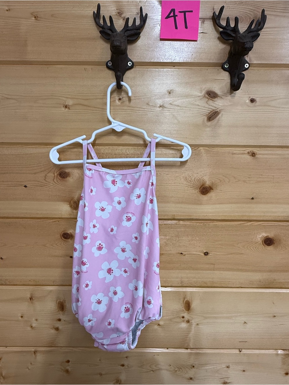 Girls' Pink Floral One-Piece Bodysuit - Brand Unspecified